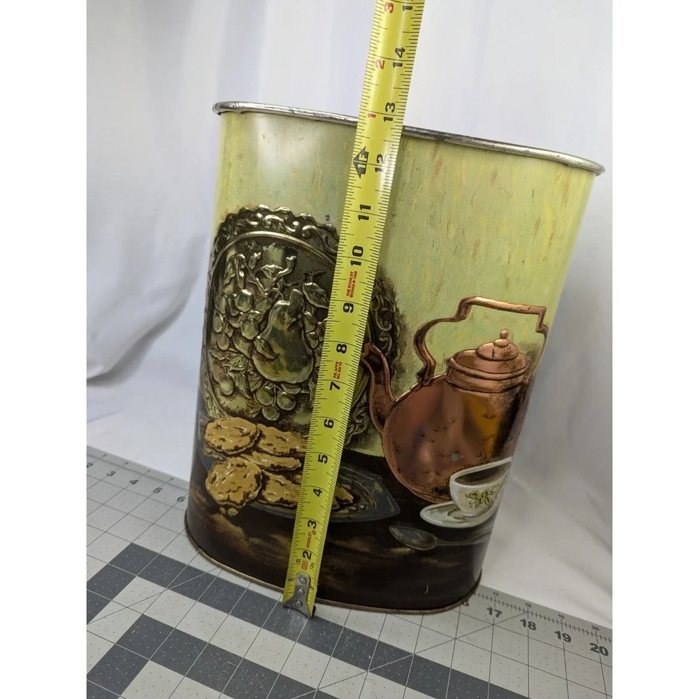 Weibro Trash Can Tea Time and Cookies Metal